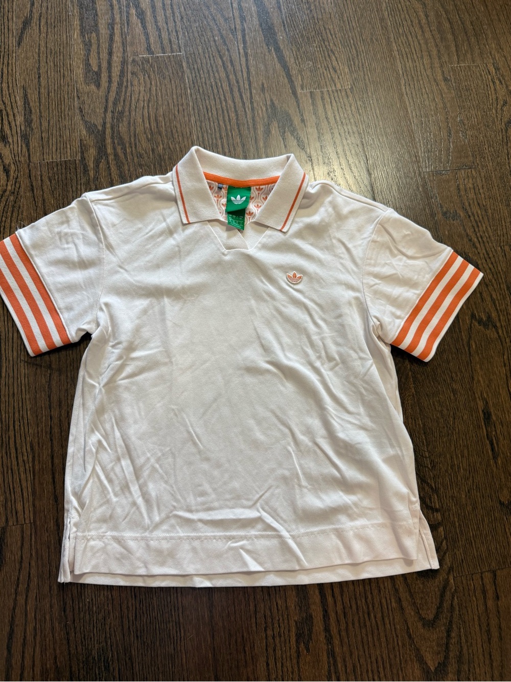 adidas Cream Polo with Orange Trim